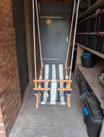 Babyschommel met veiligheidsgordel katoen hout blauw, Ophalen of Verzenden, Gebruikt
