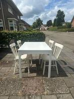 Ikea uitschuif tafel + 4 stoelen, Ophalen of Verzenden, Rechthoekig, 50 tot 100 cm