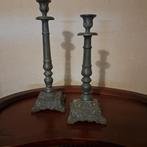 Mooie oude zware kandelaars (2 stuks), Antiek en Kunst, Ophalen of Verzenden, Koper of Brons