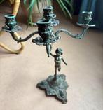 Fraaie antieke koperen kandelaar voor 5 kaarsen, Ophalen of Verzenden, Koper of Brons