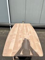 Deens ovale eettafel 200x100x3 verjongd eiken rustiek, Ophalen, 100 tot 150 cm, Eikenhout, Vijf personen of meer