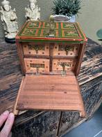 Indiase handbeschilderd kistje India teakhout handwerk, Teakhout, Minder dan 50 cm, Ophalen of Verzenden, Schipluidenlaan 20 5035KJ Tilburg