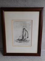 Litho Zeilboot Bart Reindersma 1981 nr. 49/250 Lijst Hout, Antiek en Kunst, Kunst | Etsen en Gravures, Ophalen of Verzenden
