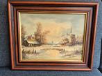 Schilderij winter met molen en boerderij, Ophalen