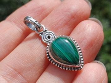 Vanoli 925 zilveren kettinghanger met malachiet beschikbaar voor biedingen