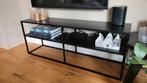 Zwart stalen open tv meubel 120x30x45,5cm, Ophalen, 100 tot 150 cm, Zo goed als nieuw, Minder dan 100 cm