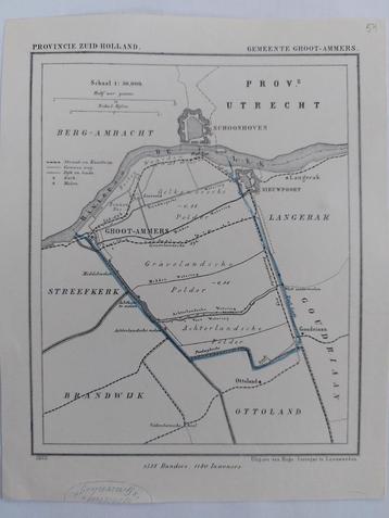 54 / Groot-Ammers Nieuwpoort Schoonhoven Litho uit 1866 beschikbaar voor biedingen