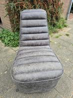 Leonardo leren Zen fauteuil stoel grijs bruin, Huis en Inrichting, Ophalen, Gebruikt, Bruin, Leer