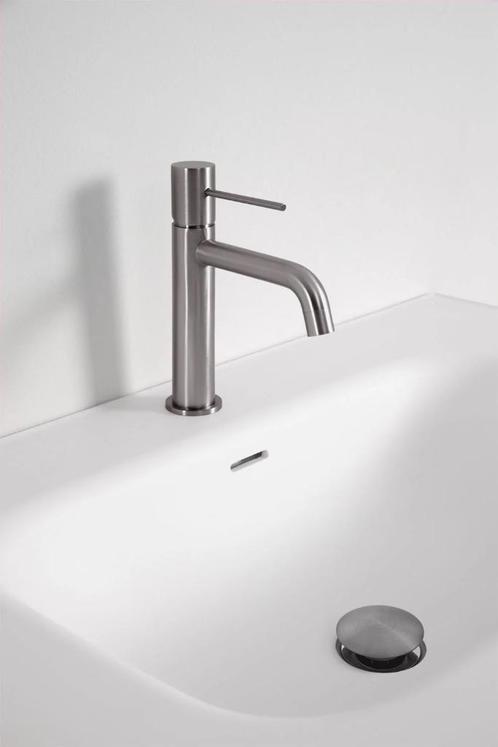 Sklum messing wastafelkranen en overloop, geborsteld chroom, Huis en Inrichting, Badkamer | Badtextiel en Accessoires, Nieuw, Overige typen