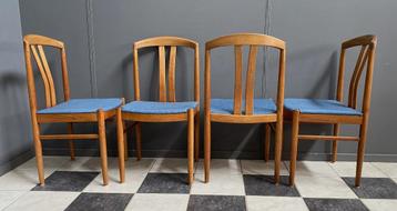 60 jaren 4 blauwe ZWEEDSE stoelen Carl E Ekström Johansson beschikbaar voor biedingen
