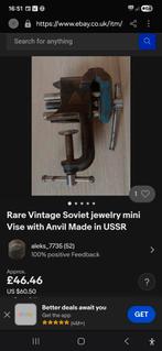 Rare Vintage Soviet jewelry mini Vise with Anvil Made in USS, Doe-het-zelf en Verbouw, Ophalen, Zo goed als nieuw, Minder dan 70 cm