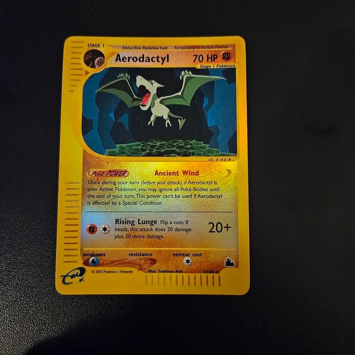 Aerodactyl [Reverse Holo] #1 Pokemon Skyridge, Hobby en Vrije tijd, Verzamelkaartspellen | Pokémon, Zo goed als nieuw, Ophalen of Verzenden