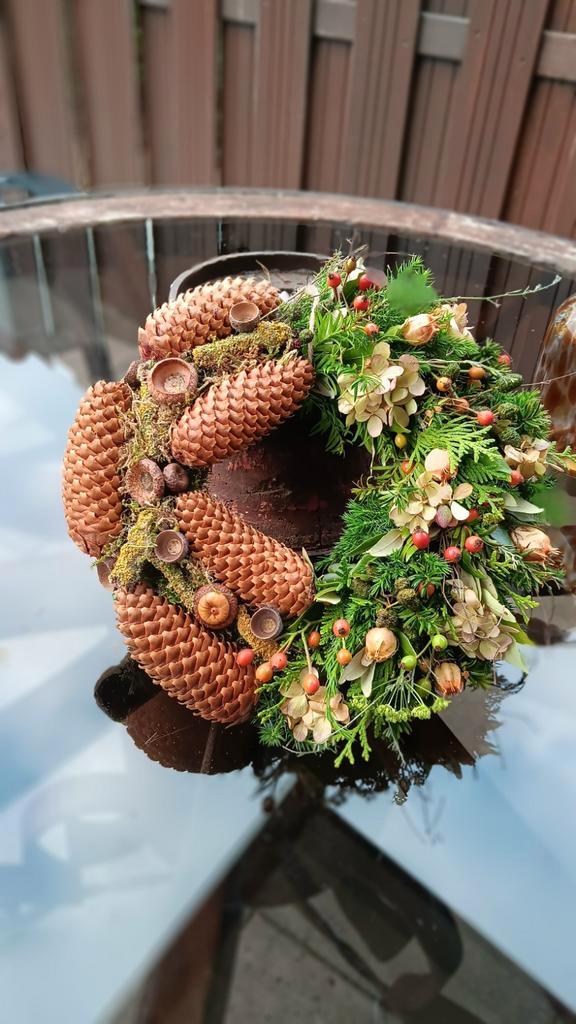 Handgemaakte Krans met Herfsttinten - 30cm, Huis en Inrichting, Woonaccessoires | Kransen, Nieuw, Ophalen of Verzenden