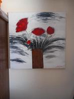 Olieverf klaprozen vaas opgelegt, Antiek en Kunst, Kunst | Schilderijen | Abstract, Ophalen