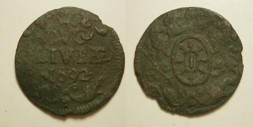 Kleef Duit 1692 -S-, Postzegels en Munten, Munten | Nederland, Losse munt, 1 cent, Vóór koninkrijk, Ophalen of Verzenden