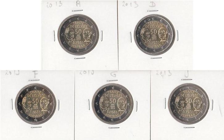 Duitsland 2 Euro Set "Elysée-Vertrag' 2013 letters A-D-F-G-J, Postzegels en Munten, Munten | Europa | Euromunten, Setje, 2 euro