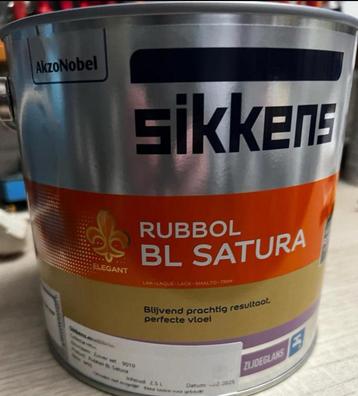 2,5 ltr sikkens rubbol bl satura 9010 nieuw blik beschikbaar voor biedingen