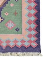Handgeknoopt oosters cotton Kelim tapijt pastels 90x150cm, 50 tot 100 cm, 100 tot 150 cm, Overige kleuren, Rechthoekig