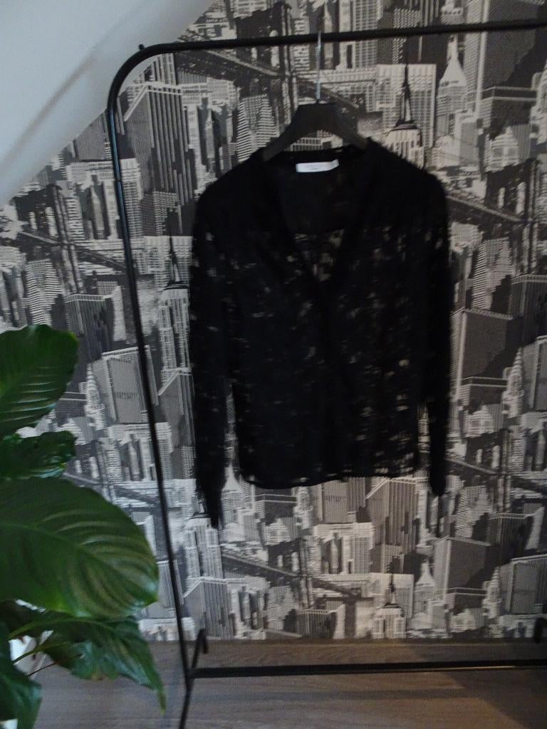 Kanten blouse Costes M zwart zgan, Maat 38/40 (M), Zwart, Ophalen of Verzenden, Zo goed als nieuw