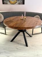 Mango hout eettafel rond 130 cm, Huis en Inrichting, Tafels | Eettafels, Ophalen, Overige materialen, Gebruikt, Rond