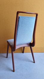 Awa vintage dinner chairs, teakhouten stoelen met mohair, Hout, Gebruikt, Blauw, Vintage