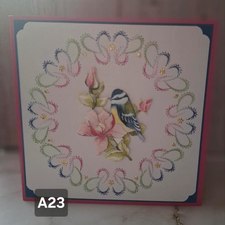 Geborduurde wenskaarten Bloemen 1, Hobby en Vrije tijd, Kaarten | Zelfgemaakt, Nieuw, Man of Vrouw, Ophalen of Verzenden