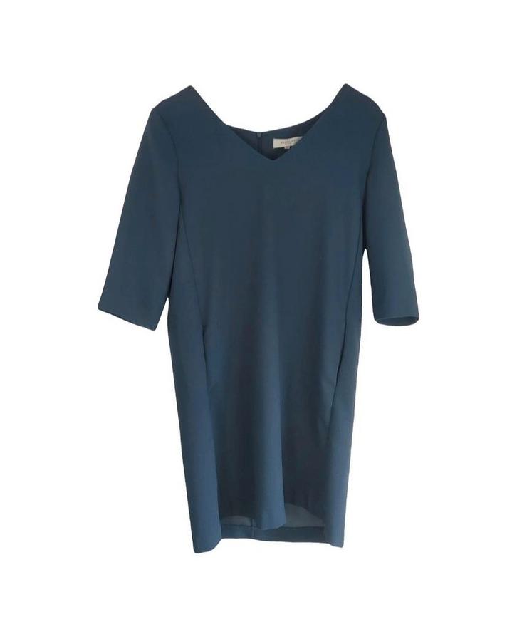 Selected Femme Grijze Jurk Maat 36, Kleding | Dames, Jurken, Zo goed als nieuw, Maat 36 (S), Grijs, Knielengte, Verzenden