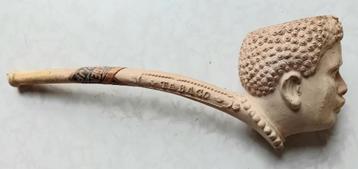 Kleipijp figuraal gezichtspijp afrikaanse man goedewaagen beschikbaar voor biedingen