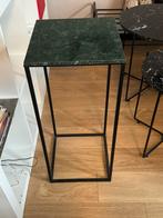 plantentafel / bijzettafel groen marmer, Huis en Inrichting, Tafels | Bijzettafels, Ophalen, Minder dan 55 cm, Rond, Zo goed als nieuw