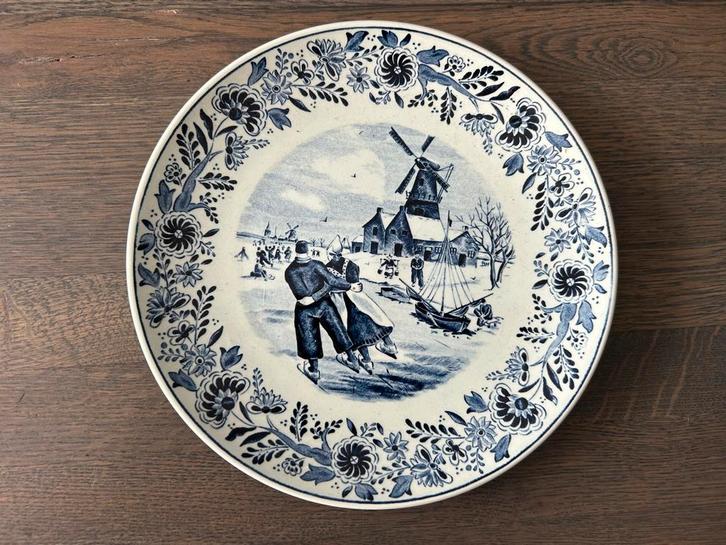 Delfts Blauw Wandbord Boch Belgium, Antiek en Kunst, Antiek | Wandborden en Tegels, Ophalen