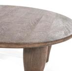 Ronde Salontafel Amira Mangohout Bruin 90 x 90 cm, Huis en Inrichting, Tafels | Salontafels, 50 tot 100 cm, Minder dan 50 cm, Nieuw