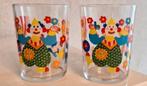 Twee Glazen Reims Clown/ Vogel, Ophalen of Verzenden, Zo goed als nieuw, Frisdrankglas