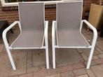Tuinstoelen wit 2 stuks z.g.a.n., Tuin en Terras, Tuinstoelen, Ophalen, Zo goed als nieuw, Aluminium, Stapelbaar
