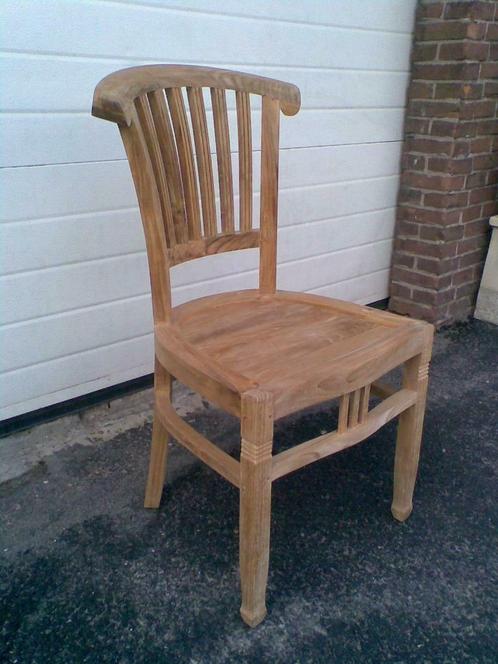 Stoel massief TEAKHOUT 50b/53d, sierlijk + stevig !, Huis en Inrichting, Stoelen, Nieuw, Eén, Hout, Bruin, Ophalen of Verzenden