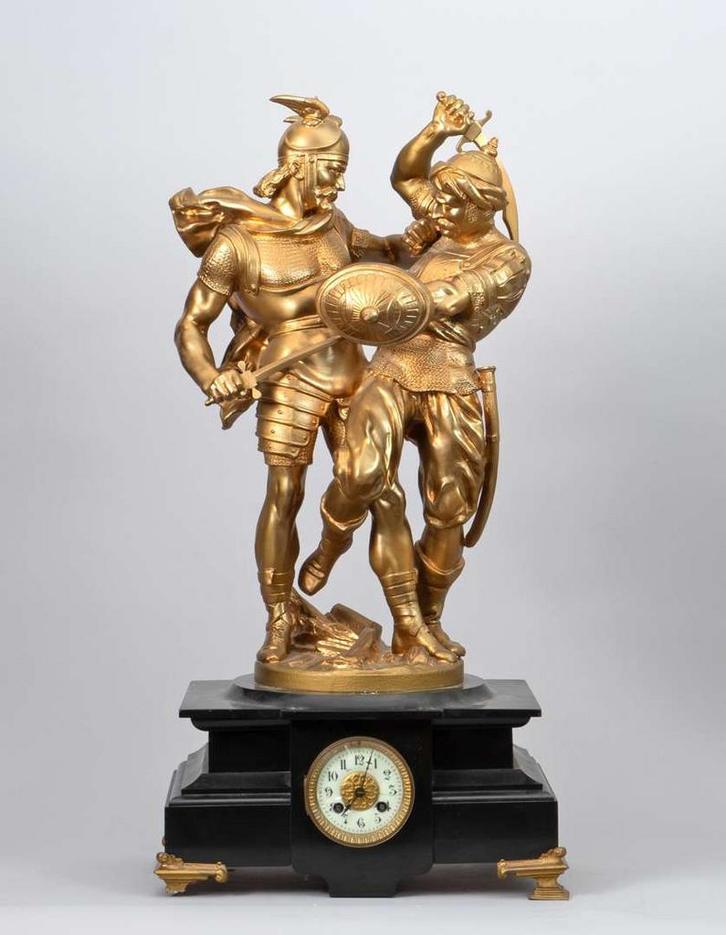 Verguld klok Islamitische strijder met een Romein, Antiek en Kunst, Kunst | Beelden en Houtsnijwerken, Ophalen of Verzenden