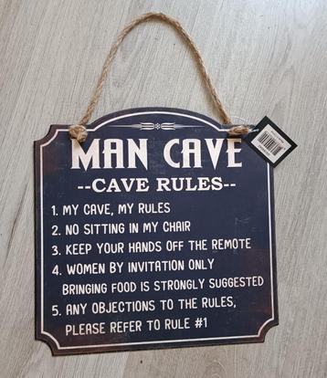 bord metaal man cave cave rules sign beschikbaar voor biedingen