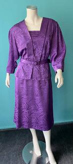 Vintage jaren 80 chique jurk paars maat 46, Kleding | Dames, Verzenden, Jurk, Paars, Vintage