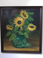 Groot schilderij met zonnebloemen, Antiek en Kunst, Ophalen