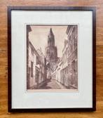 Ets Trompetsteeg Arnhem met Eusebiuskerk in lijst, Ophalen of Verzenden