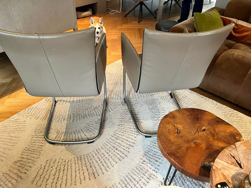 Piet Boon Designstoelen - Set van 2 - Leer, Huis en Inrichting, Stoelen, Gebruikt, Twee, Leer, Ophalen of Verzenden