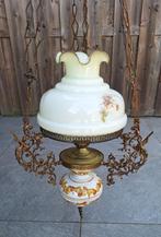 Twee mooie antieke kroonluchters, Ophalen, Gebruikt, Glas