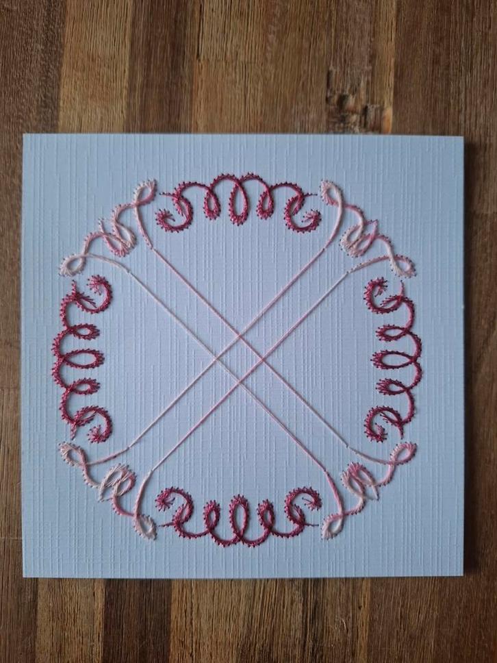 Geborduurde opleg kaart basiskaart, Hobby en Vrije tijd, Kaarten | Zelfgemaakt, Zo goed als nieuw, Overige thema's, Ophalen of Verzenden