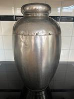 Hoge “metaalkleurige” vaas, Ophalen of Verzenden, Gebruikt, Overige kleuren, 50 tot 75 cm