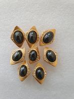 Nieuwe knopen messing goud zwart met strassteentjes., Ophalen of Verzenden, Nieuw, Knoop of Knopen