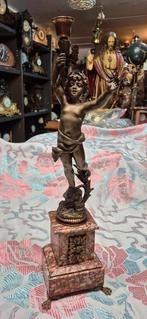 Prachtige kandelaar met putty, Antiek en Kunst, Ophalen, Koper of Brons