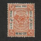1893 half ct-SHANGHAI local post-Treaty-Port CHINA, Ophalen of Verzenden, Gestempeld, Oost-Azië