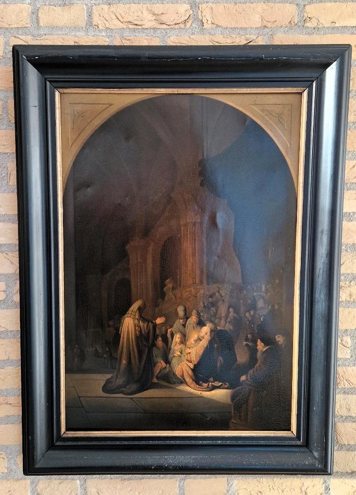 Rembrandt van Rijn schilderij de tempel (Steendruk), Antiek en Kunst, Kunst | Schilderijen | Klassiek, Ophalen