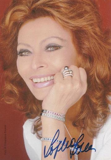 Sophia Loren zeldzame kaart ECHTE handtekening  beschikbaar voor biedingen
