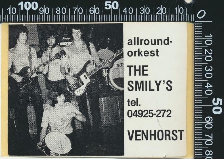Sticker: Allround orkest The Smilys - Venhorst (1), Verzamelen, Stickers, Zo goed als nieuw, Bedrijf of Vereniging, Ophalen of Verzenden