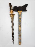 Antieke Kris Bali 13 Luk Kinatah Goud Beras Wutah KTC07, Antiek en Kunst, Verzenden